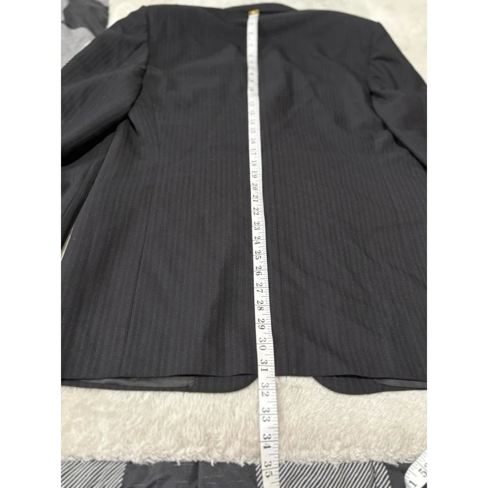 Corneliani Mens Black Striped Wool Blazer Sport Jacket Italy Size EU‎ 52 US 42